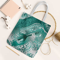 Personalised New Zealand Aotearoa Darts Masters Tote Bag Maori Art Tattoo with Tribal Dart Symbol Teal Color LT03 White Strap One Size Teal - Polynesian Pride