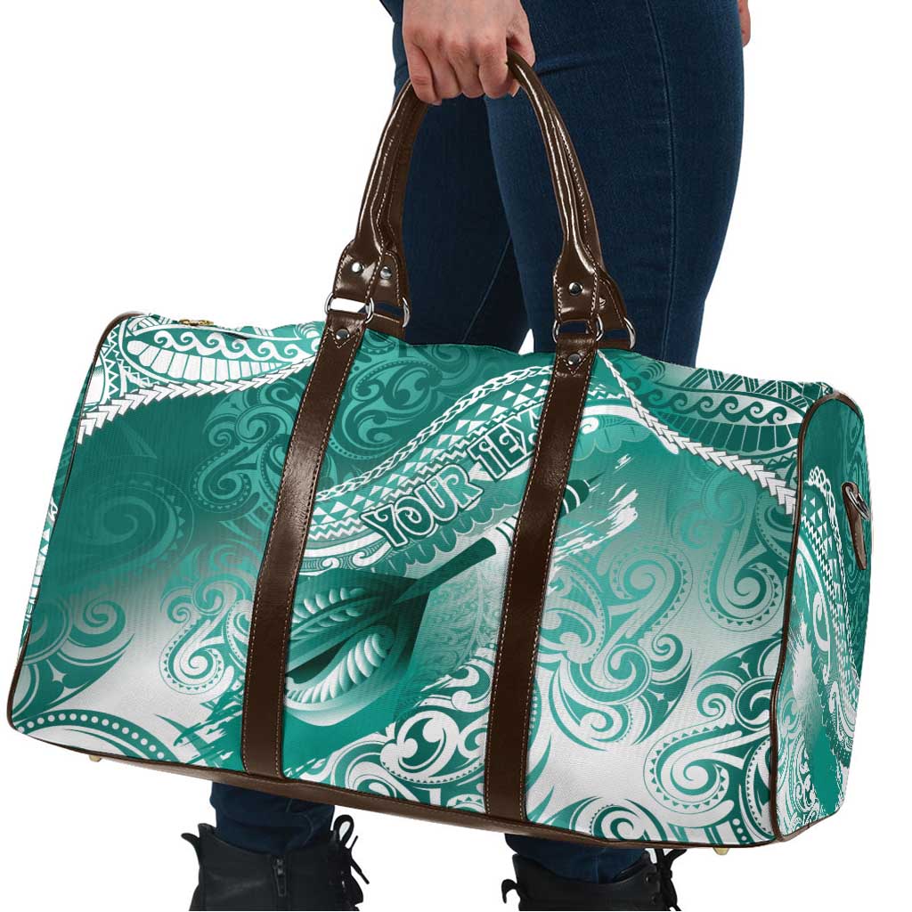 Personalised New Zealand Aotearoa Darts Masters Travel Bag Maori Art Tattoo with Tribal Dart Symbol Teal Color LT03 - Polynesian Pride
