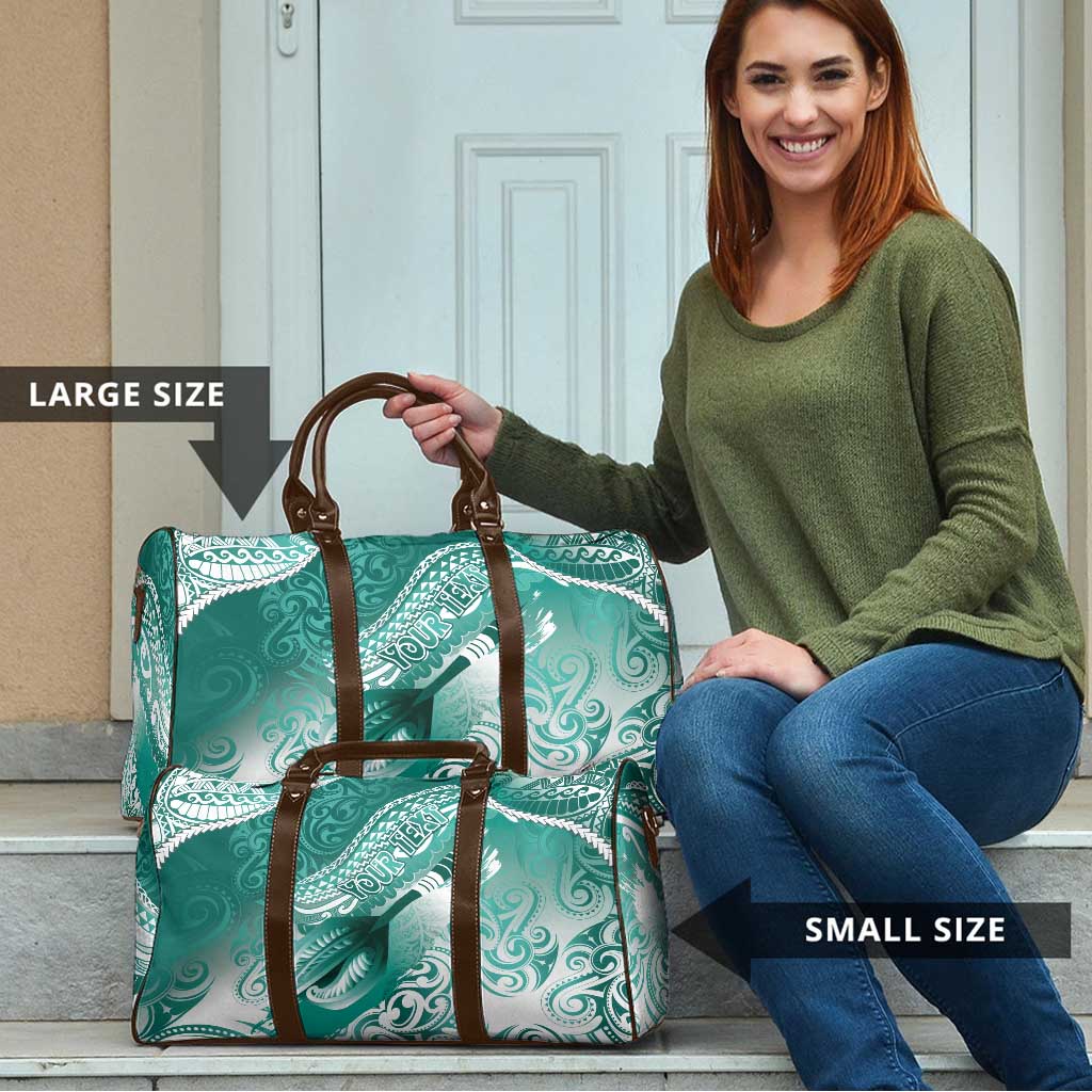 Personalised New Zealand Aotearoa Darts Masters Travel Bag Maori Art Tattoo with Tribal Dart Symbol Teal Color LT03 - Polynesian Pride