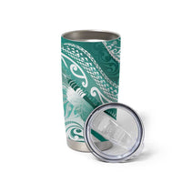 Personalised New Zealand Aotearoa Darts Masters Tumbler Cup Maori Art Tattoo with Tribal Dart Symbol Teal Color LT03 - Polynesian Pride