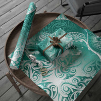 Personalised New Zealand Aotearoa Darts Masters Wrapping Paper Maori Art Tattoo with Tribal Dart Symbol Teal Color LT03 - Polynesian Pride