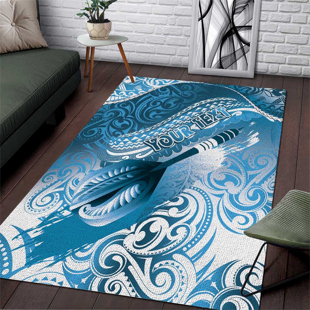 Personalised New Zealand Aotearoa Darts Masters Area Rug Maori Art Tattoo with Tribal Dart Symbol Blue LT03 Blue - Polynesian Pride