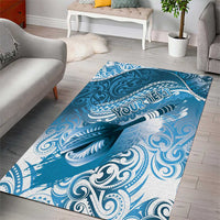 Personalised New Zealand Aotearoa Darts Masters Area Rug Maori Art Tattoo with Tribal Dart Symbol Blue LT03 - Polynesian Pride