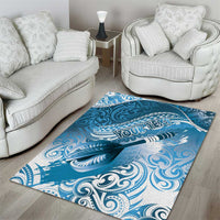 Personalised New Zealand Aotearoa Darts Masters Area Rug Maori Art Tattoo with Tribal Dart Symbol Blue LT03 - Polynesian Pride