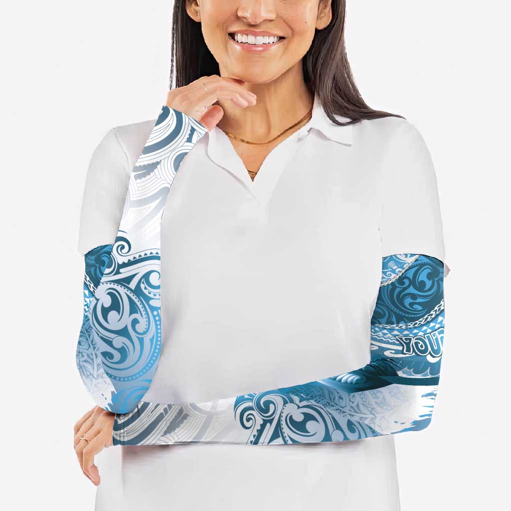 Personalised New Zealand Aotearoa Darts Masters Arm Sleeves Maori Art Tattoo with Tribal Dart Symbol Blue LT03 - Polynesian Pride