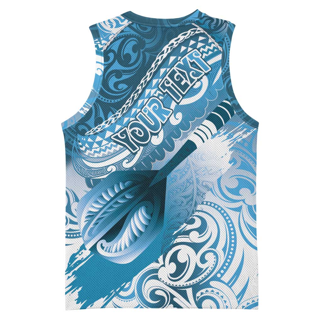 Personalised New Zealand Aotearoa Darts Masters Basketball Jersey Maori Art Tattoo with Tribal Dart Symbol Blue LT03 - Polynesian Pride