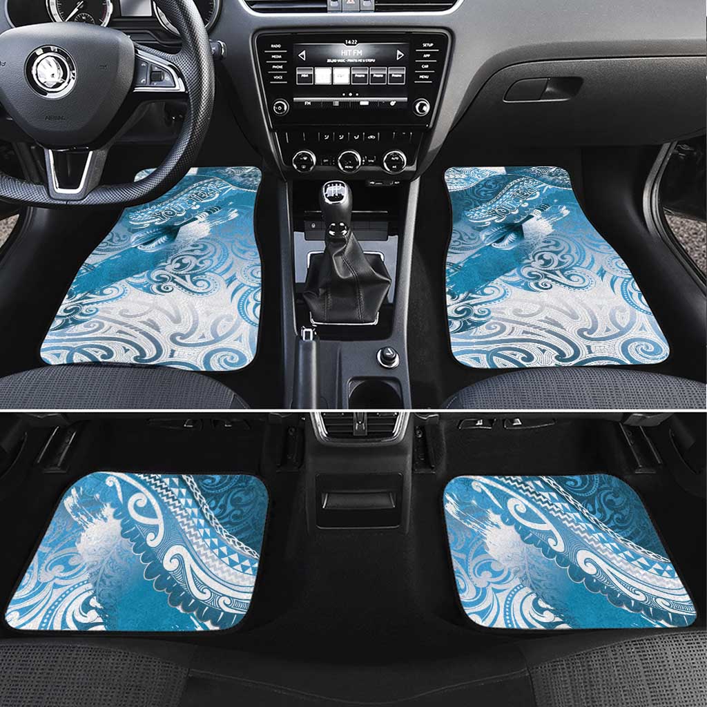 Personalised New Zealand Aotearoa Darts Masters Car Mats Maori Art Tattoo with Tribal Dart Symbol Blue LT03 Set 4pcs Blue - Polynesian Pride