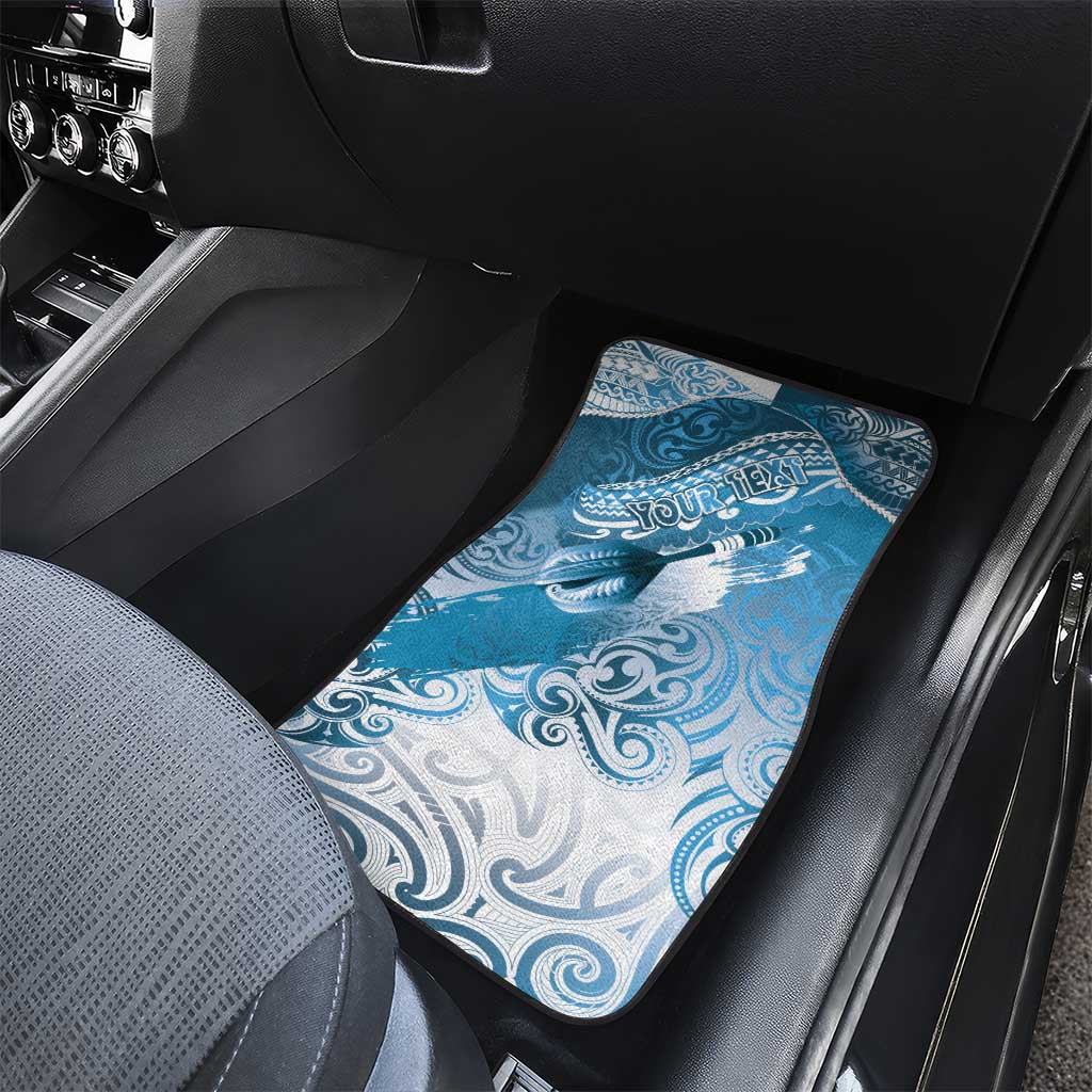 Personalised New Zealand Aotearoa Darts Masters Car Mats Maori Art Tattoo with Tribal Dart Symbol Blue LT03 - Polynesian Pride