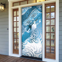 Personalised New Zealand Aotearoa Darts Masters Door Cover Maori Art Tattoo with Tribal Dart Symbol Blue LT03 - Polynesian Pride