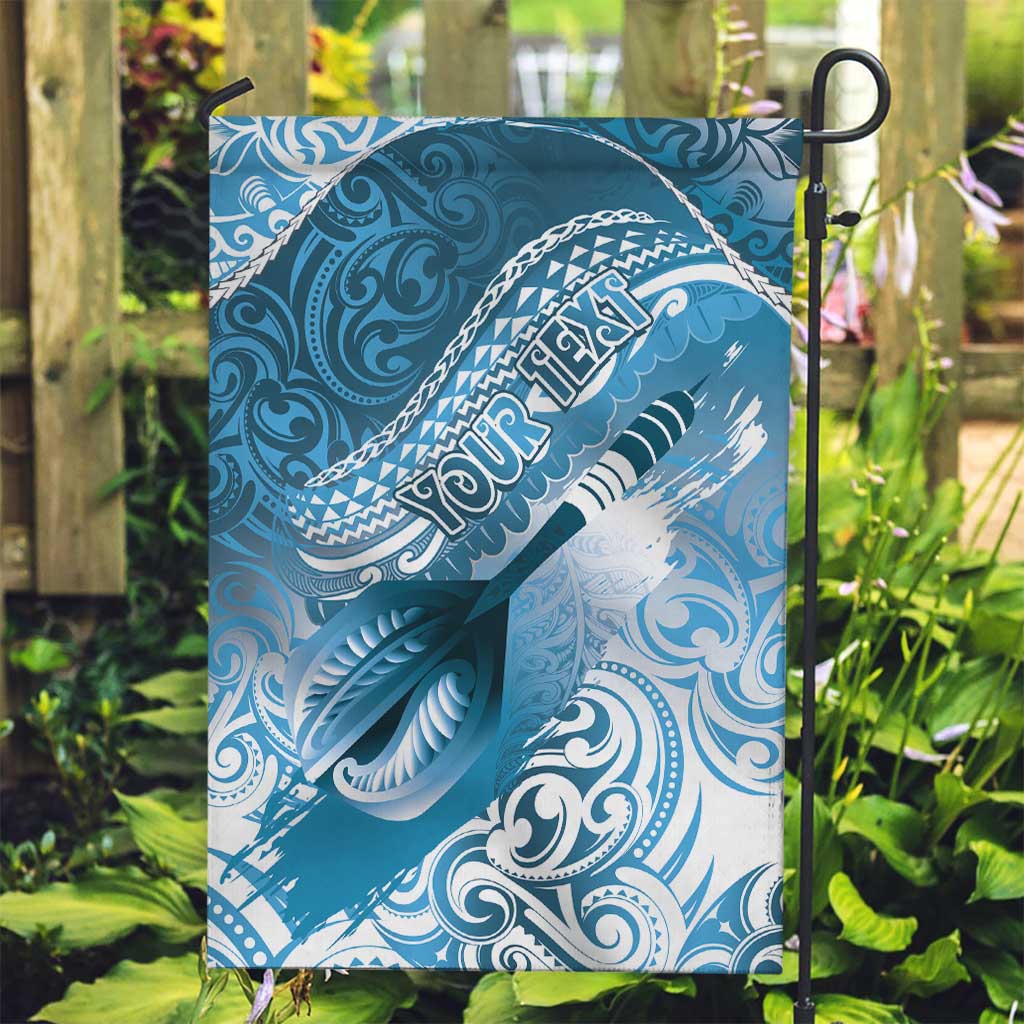 Personalised New Zealand Aotearoa Darts Masters Garden Flag Maori Art Tattoo with Tribal Dart Symbol Blue LT03 Garden Flag Blue - Polynesian Pride
