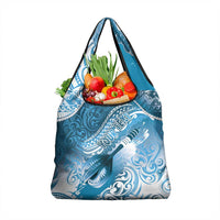 Personalised New Zealand Aotearoa Darts Masters Grocery Bag Maori Art Tattoo with Tribal Dart Symbol Blue LT03 1-pack One Size Blue - Polynesian Pride
