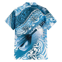 Personalised New Zealand Aotearoa Darts Masters Hawaiian Shirt Maori Art Tattoo with Tribal Dart Symbol Blue LT03 - Polynesian Pride