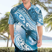 Personalised New Zealand Aotearoa Darts Masters Hawaiian Shirt Maori Art Tattoo with Tribal Dart Symbol Blue LT03 - Polynesian Pride