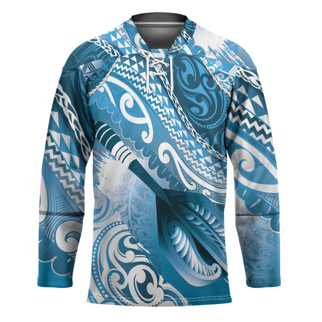 Personalised New Zealand Aotearoa Darts Masters Hockey Jersey Maori Art Tattoo with Tribal Dart Symbol Blue LT03 Unisex Blue - Polynesian Pride