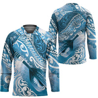 Personalised New Zealand Aotearoa Darts Masters Hockey Jersey Maori Art Tattoo with Tribal Dart Symbol Blue LT03 - Polynesian Pride