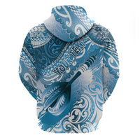 Personalised New Zealand Aotearoa Darts Masters Hoodie Maori Art Tattoo with Tribal Dart Symbol Blue LT03 - Polynesian Pride