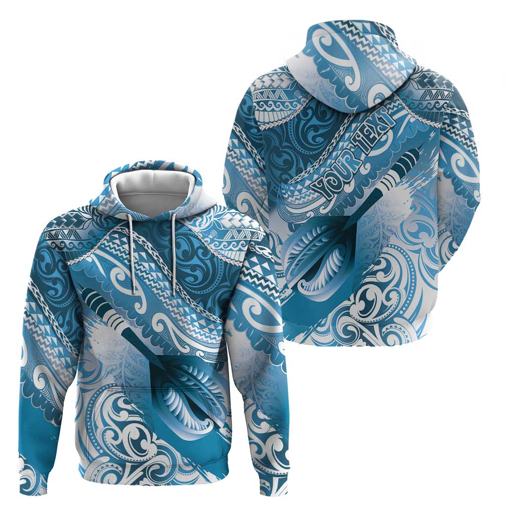 Personalised New Zealand Aotearoa Darts Masters Hoodie Maori Art Tattoo with Tribal Dart Symbol Blue LT03 - Polynesian Pride