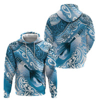 Personalised New Zealand Aotearoa Darts Masters Hoodie Maori Art Tattoo with Tribal Dart Symbol Blue LT03 - Polynesian Pride