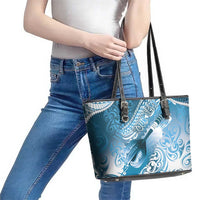 Personalised New Zealand Aotearoa Darts Masters Leather Tote Bag Maori Art Tattoo with Tribal Dart Symbol Blue LT03 - Polynesian Pride