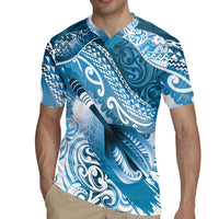 Personalised New Zealand Aotearoa Darts Masters Rugby Jersey Maori Art Tattoo with Tribal Dart Symbol Blue LT03 - Polynesian Pride