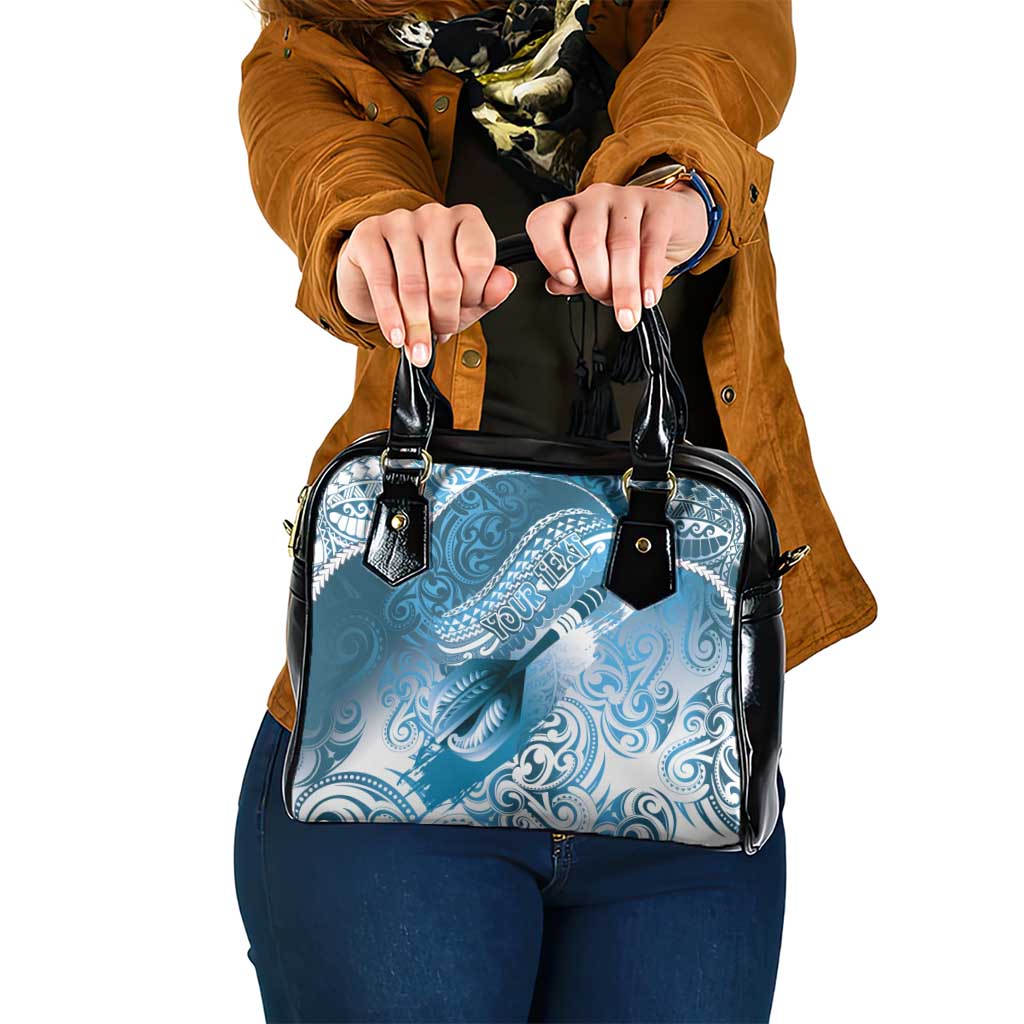 Personalised New Zealand Aotearoa Darts Masters Shoulder Handbag Maori Art Tattoo with Tribal Dart Symbol Blue - Polynesian Pride