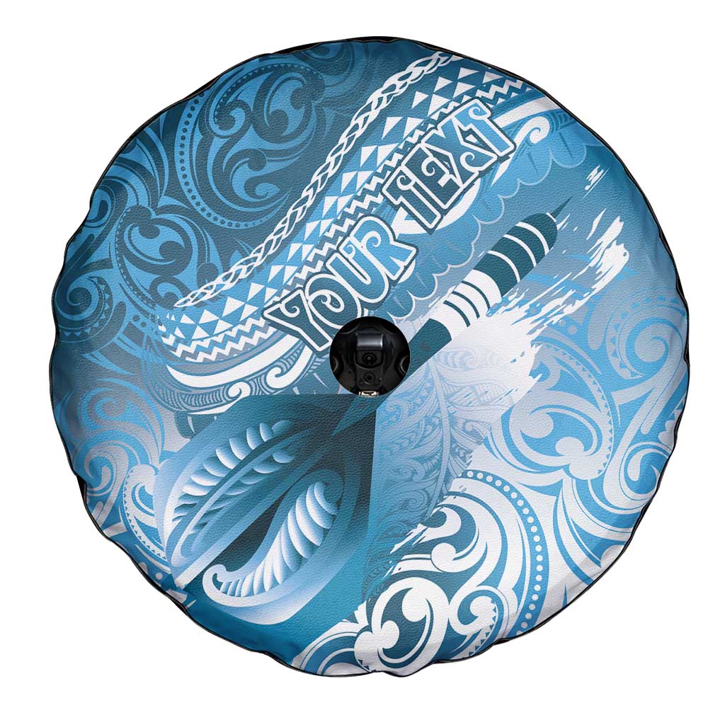 Personalised New Zealand Aotearoa Darts Masters Spare Tire Cover Maori Art Tattoo with Tribal Dart Symbol Blue LT03 - Polynesian Pride