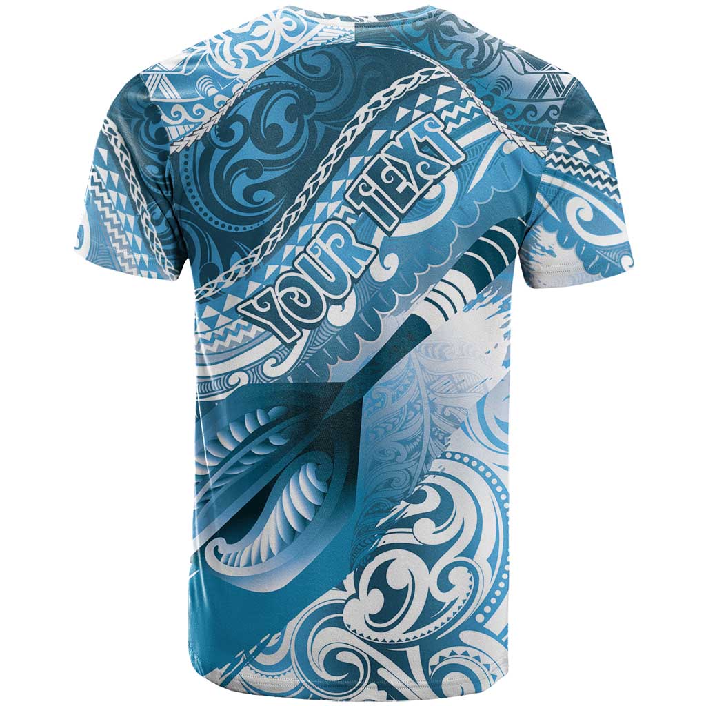 Personalised New Zealand Aotearoa Darts Masters T Shirt Maori Art Tattoo with Tribal Dart Symbol Blue LT03 - Polynesian Pride