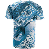 Personalised New Zealand Aotearoa Darts Masters T Shirt Maori Art Tattoo with Tribal Dart Symbol Blue LT03 - Polynesian Pride