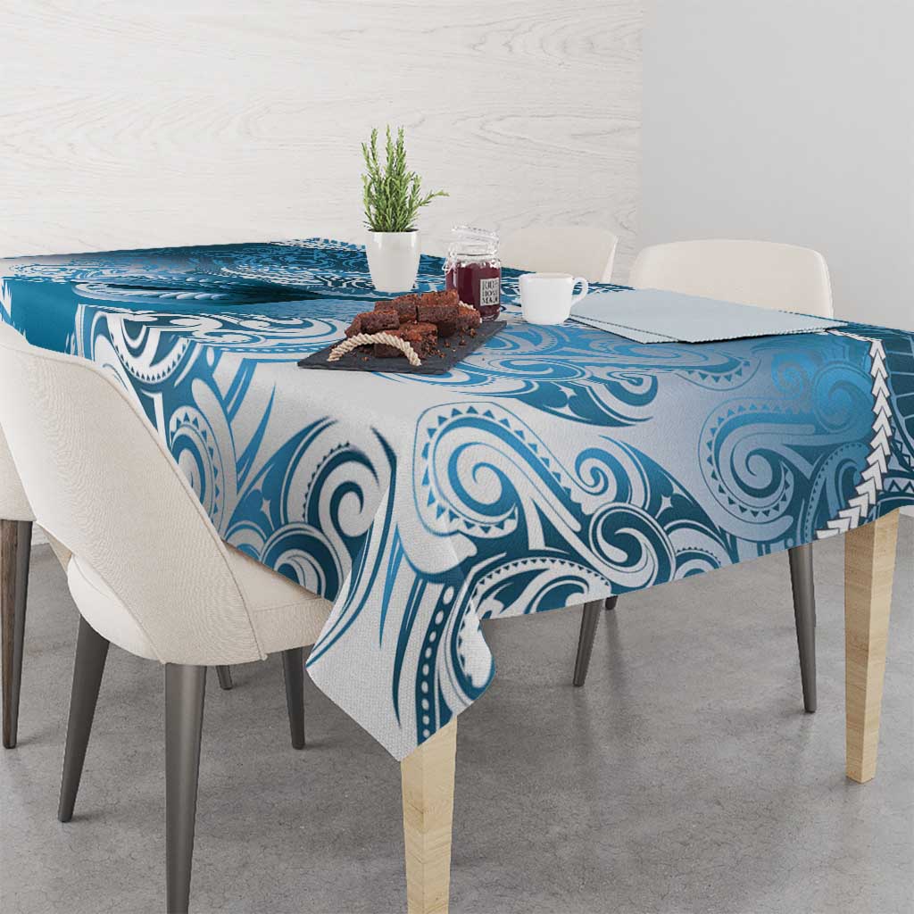 Personalised New Zealand Aotearoa Darts Masters Tablecloth Maori Art Tattoo with Tribal Dart Symbol Blue - Polynesian Pride