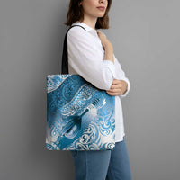 Personalised New Zealand Aotearoa Darts Masters Tote Bag Maori Art Tattoo with Tribal Dart Symbol Blue LT03 - Polynesian Pride