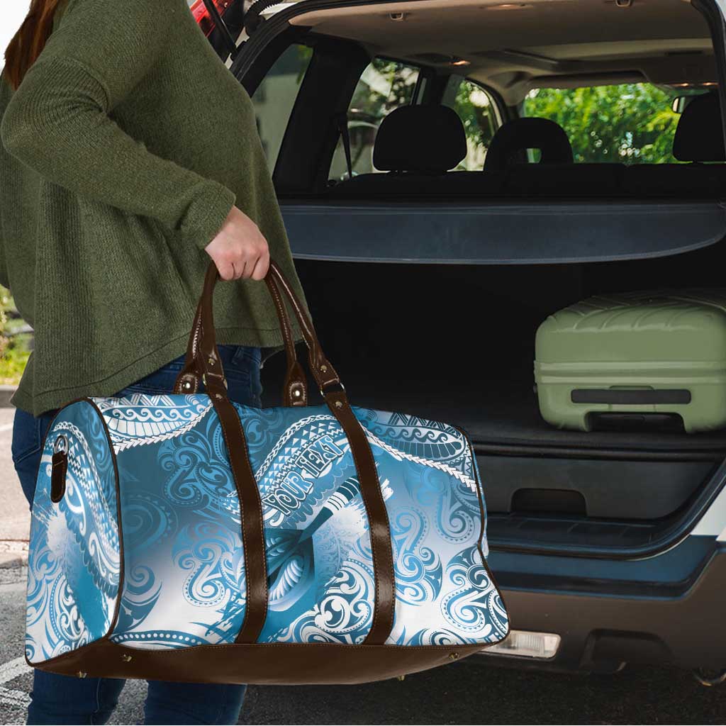 Personalised New Zealand Aotearoa Darts Masters Travel Bag Maori Art Tattoo with Tribal Dart Symbol Blue LT03 - Polynesian Pride