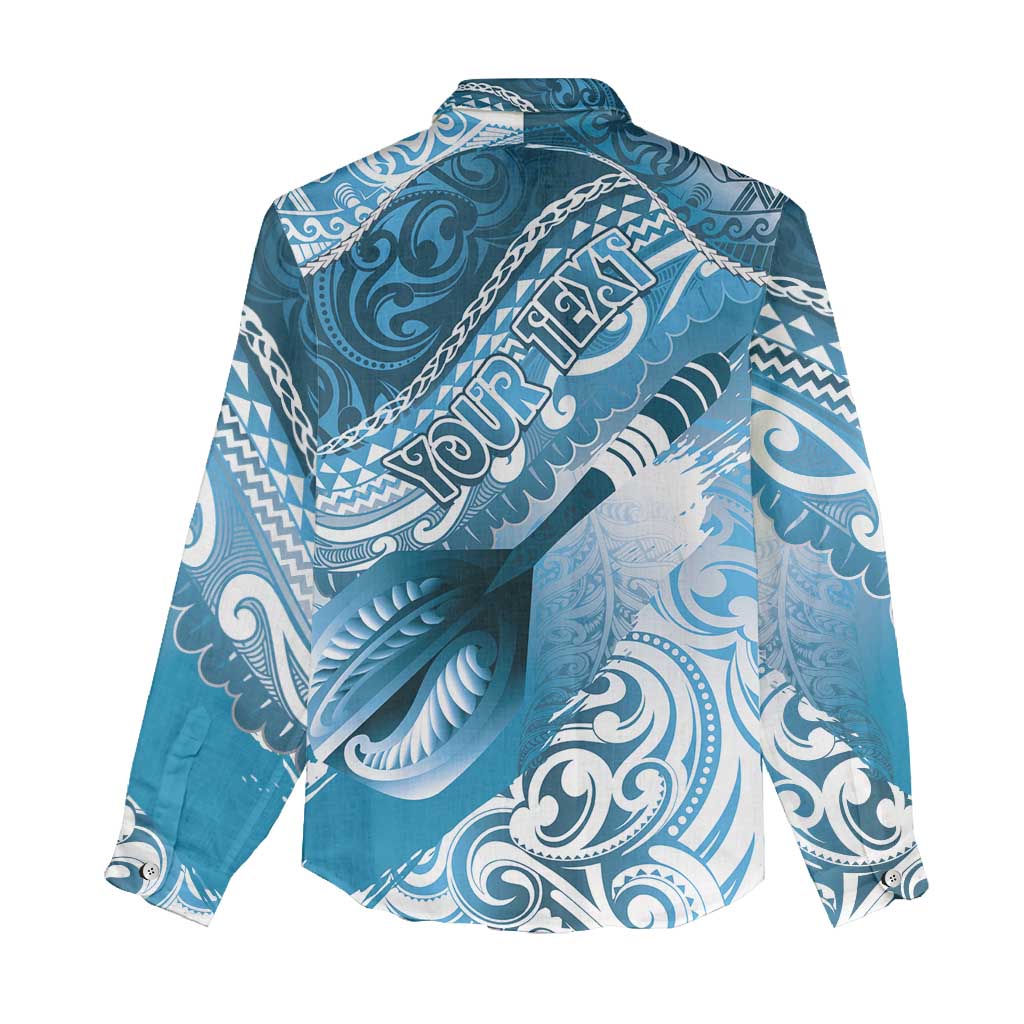 Personalised New Zealand Aotearoa Darts Masters Women Casual Shirt Maori Art Tattoo with Tribal Dart Symbol Blue LT03 - Polynesian Pride