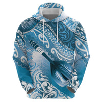 Personalised New Zealand Aotearoa Darts Masters Zip Hoodie Maori Art Tattoo with Tribal Dart Symbol Blue LT03 - Polynesian Pride