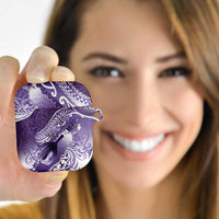Personalised New Zealand Aotearoa Darts Masters AirPods Case Maori Art Tattoo with Tribal Dart Symbol Purple LT03 - Polynesian Pride