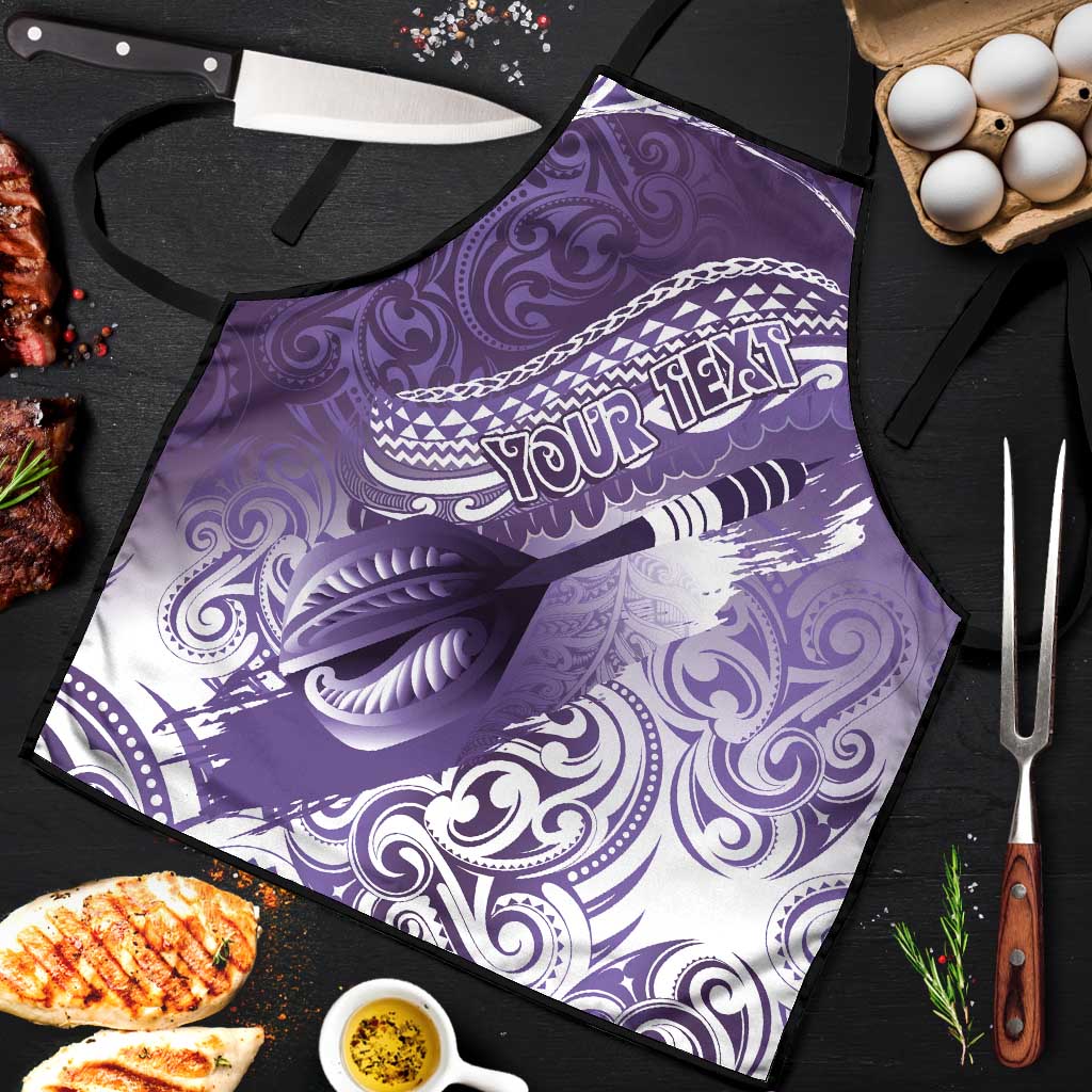 Personalised New Zealand Aotearoa Darts Masters Apron Maori Art Tattoo with Tribal Dart Symbol Purple LT03 Purple - Polynesian Pride