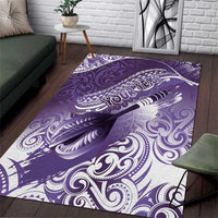 Personalised New Zealand Aotearoa Darts Masters Area Rug Maori Art Tattoo with Tribal Dart Symbol Purple LT03 Purple - Polynesian Pride