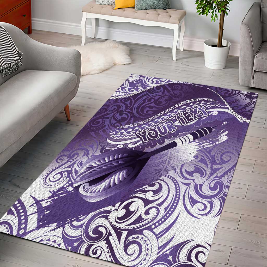 Personalised New Zealand Aotearoa Darts Masters Area Rug Maori Art Tattoo with Tribal Dart Symbol Purple LT03 - Polynesian Pride