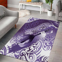 Personalised New Zealand Aotearoa Darts Masters Area Rug Maori Art Tattoo with Tribal Dart Symbol Purple LT03 - Polynesian Pride