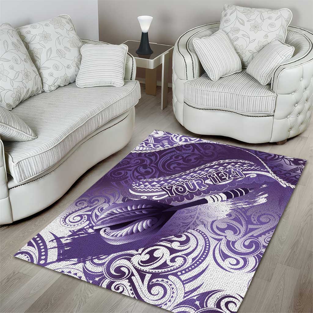 Personalised New Zealand Aotearoa Darts Masters Area Rug Maori Art Tattoo with Tribal Dart Symbol Purple LT03 - Polynesian Pride