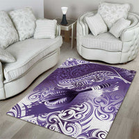 Personalised New Zealand Aotearoa Darts Masters Area Rug Maori Art Tattoo with Tribal Dart Symbol Purple LT03 - Polynesian Pride