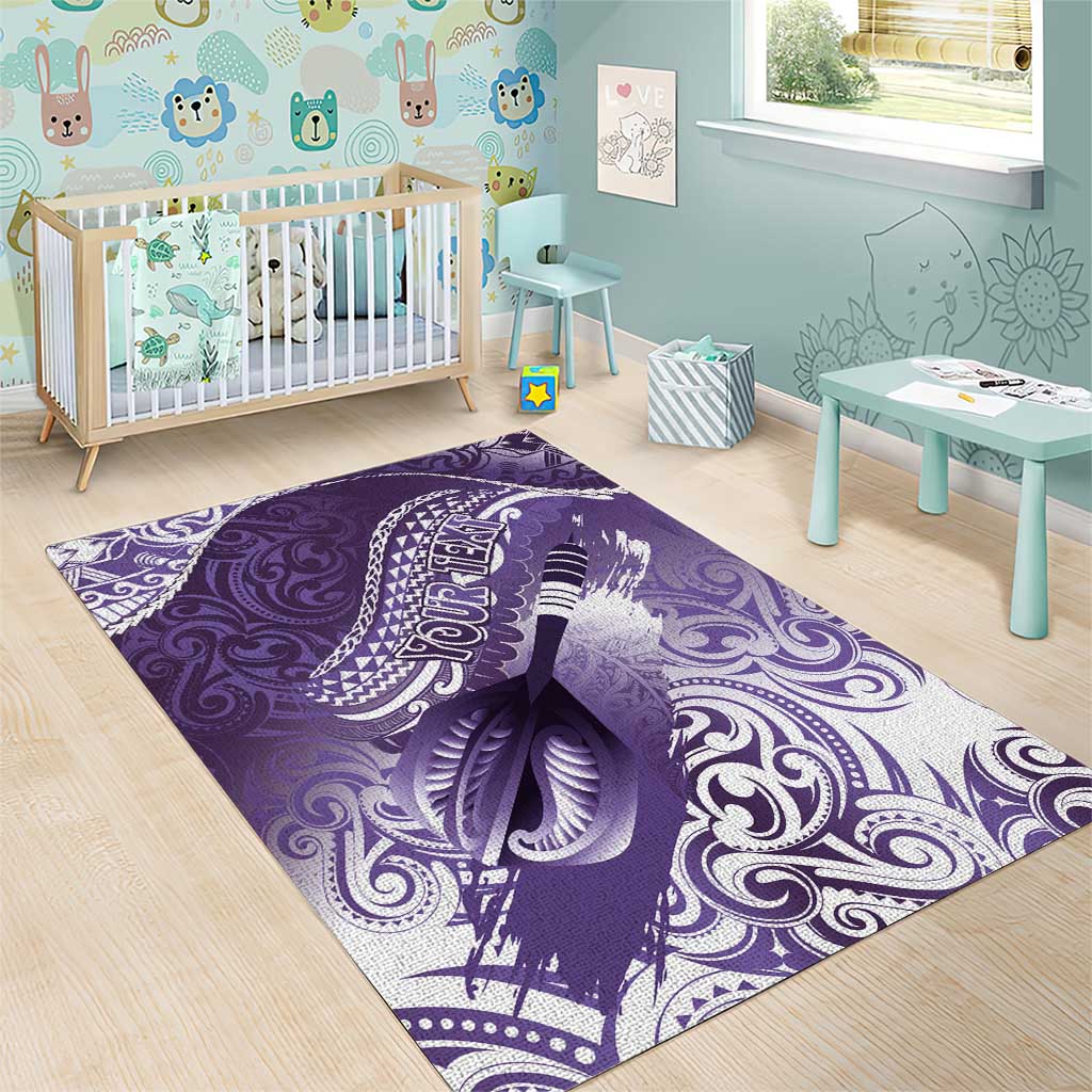 Personalised New Zealand Aotearoa Darts Masters Area Rug Maori Art Tattoo with Tribal Dart Symbol Purple LT03 - Polynesian Pride