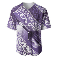 Personalised New Zealand Aotearoa Darts Masters Baseball Jersey Maori Art Tattoo with Tribal Dart Symbol Purple LT03 Purple - Polynesian Pride