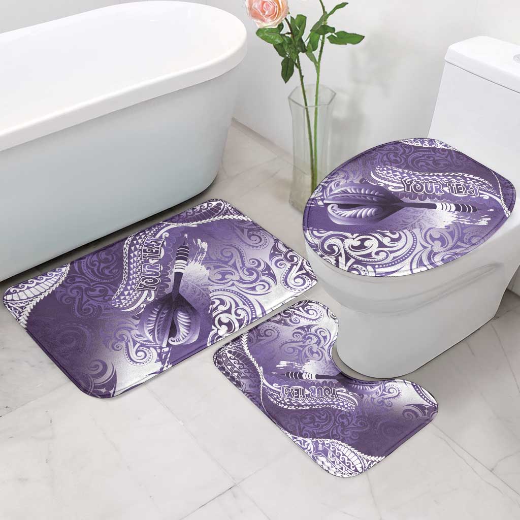 Personalised New Zealand Aotearoa Darts Masters Bathroom Set Maori Art Tattoo with Tribal Dart Symbol Purple LT03 - Polynesian Pride