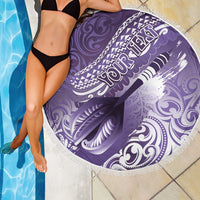 Personalised New Zealand Aotearoa Darts Masters Beach Blanket Maori Art Tattoo with Tribal Dart Symbol Purple LT03 - Polynesian Pride