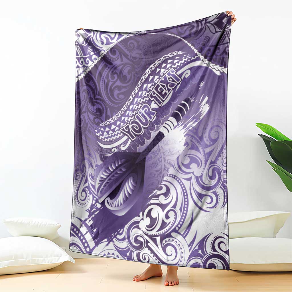 Personalised New Zealand Aotearoa Darts Masters Blanket Maori Art Tattoo with Tribal Dart Symbol Purple LT03 - Polynesian Pride