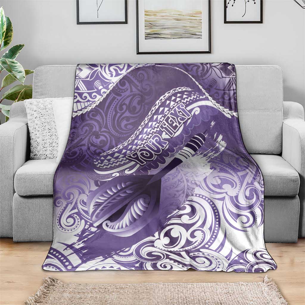 Personalised New Zealand Aotearoa Darts Masters Blanket Maori Art Tattoo with Tribal Dart Symbol Purple LT03 - Polynesian Pride