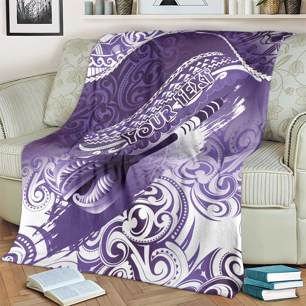 Personalised New Zealand Aotearoa Darts Masters Blanket Maori Art Tattoo with Tribal Dart Symbol Purple LT03 - Polynesian Pride
