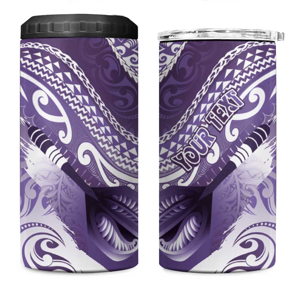 Personalised New Zealand Aotearoa Darts Masters 4 in 1 Can Cooler Tumbler Maori Art Tattoo with Tribal Dart Symbol Purple LT03 One Size: 16 oz Purple - Polynesian Pride