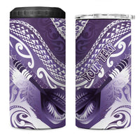 Personalised New Zealand Aotearoa Darts Masters 4 in 1 Can Cooler Tumbler Maori Art Tattoo with Tribal Dart Symbol Purple LT03 One Size: 16 oz Purple - Polynesian Pride