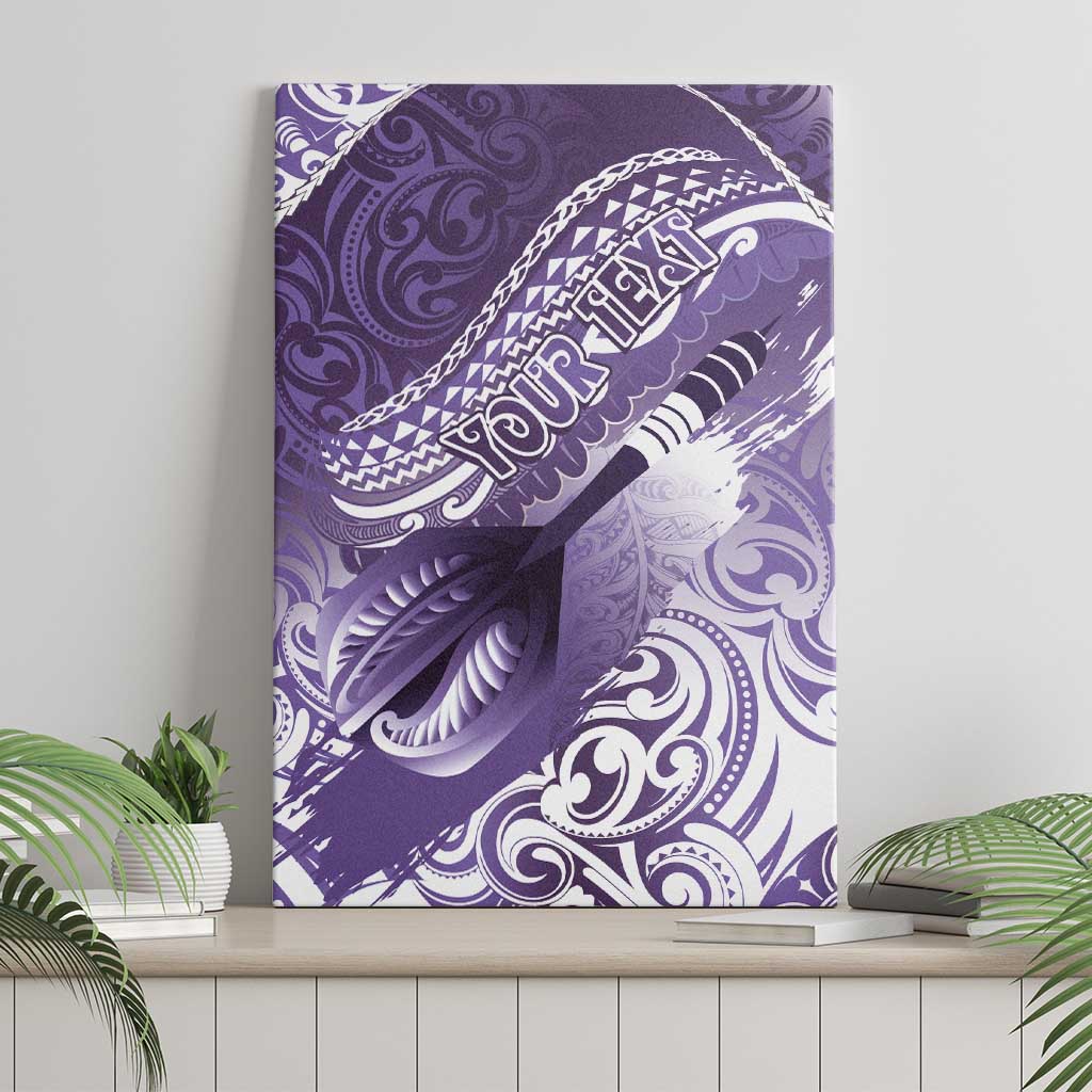 Personalised New Zealand Aotearoa Darts Masters Canvas Wall Art Maori Art Tattoo with Tribal Dart Symbol Purple LT03 - Polynesian Pride